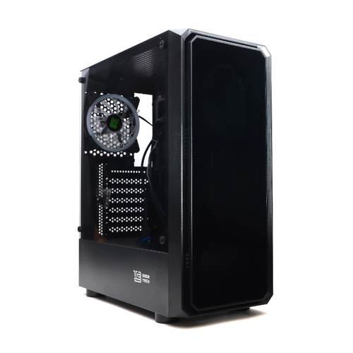 УЦЕНКА_Корпус BaseTech eXtreme GFX-04, Без БП, ATX, чёрный, 1xFRGB FAN, 2xUSB2, 1xUSB3, бок: закалённое стекло (RMA_BT-GFX-04-TG-1F-RGB) {замятие места крепления блока питания}