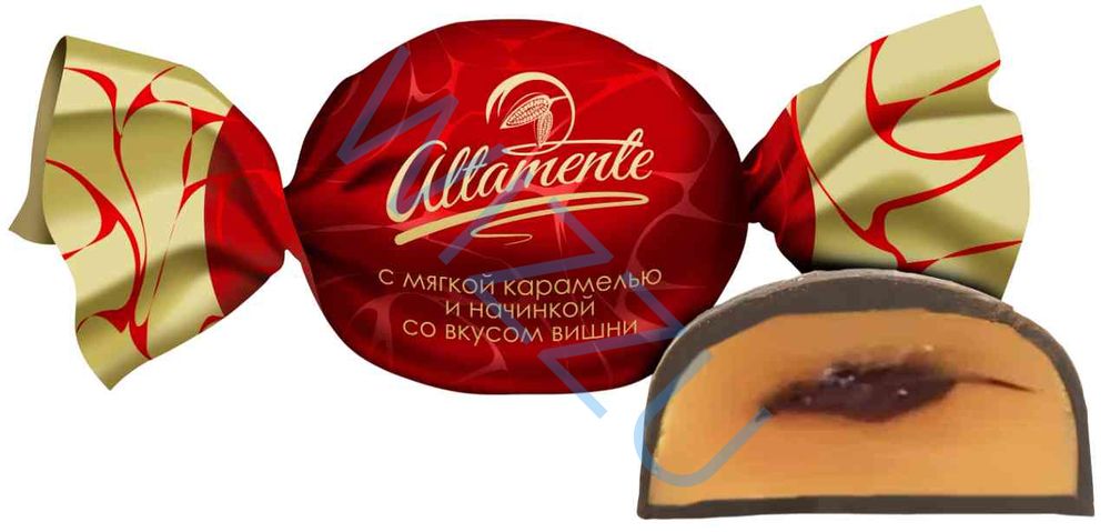 Конфеты "Altamente" глаз. с мягк. карам. и нач. со вкусом вишни вес
