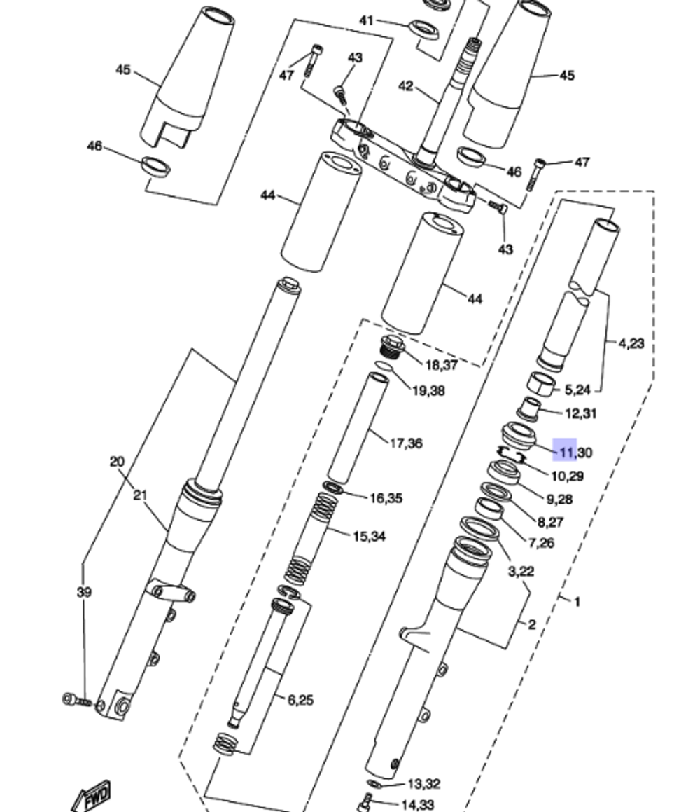 Пыльник пера вилки Yamaha 4EB231440000