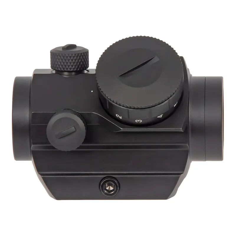 Коллиматор Target Optic 1x20, Weaver, красная марка, точка 2 MOA, проставка - вид сбоку на низком креплении