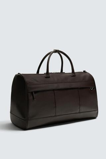 ZARA ДОРОЖНАЯ СУМКА С ТЕКСТУРОЙ, КОРИЧНЕВЫЙ