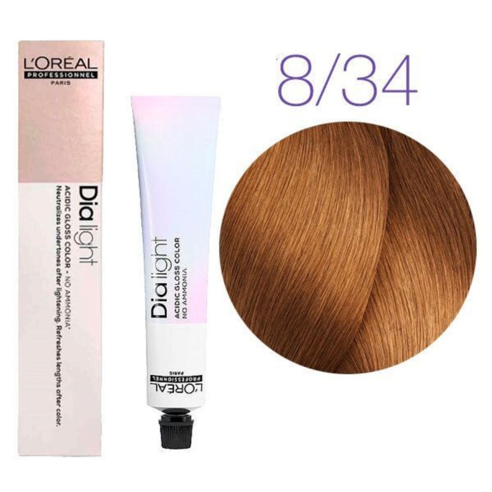 L'Oreal Professionnel Dia Light 8.34 Светлый блондин золотисто-медный 50мл