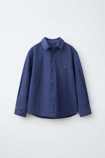 ZARA РУБАШКА С ВЫШИВКОЙ, ЯРКО-СИНИЙ