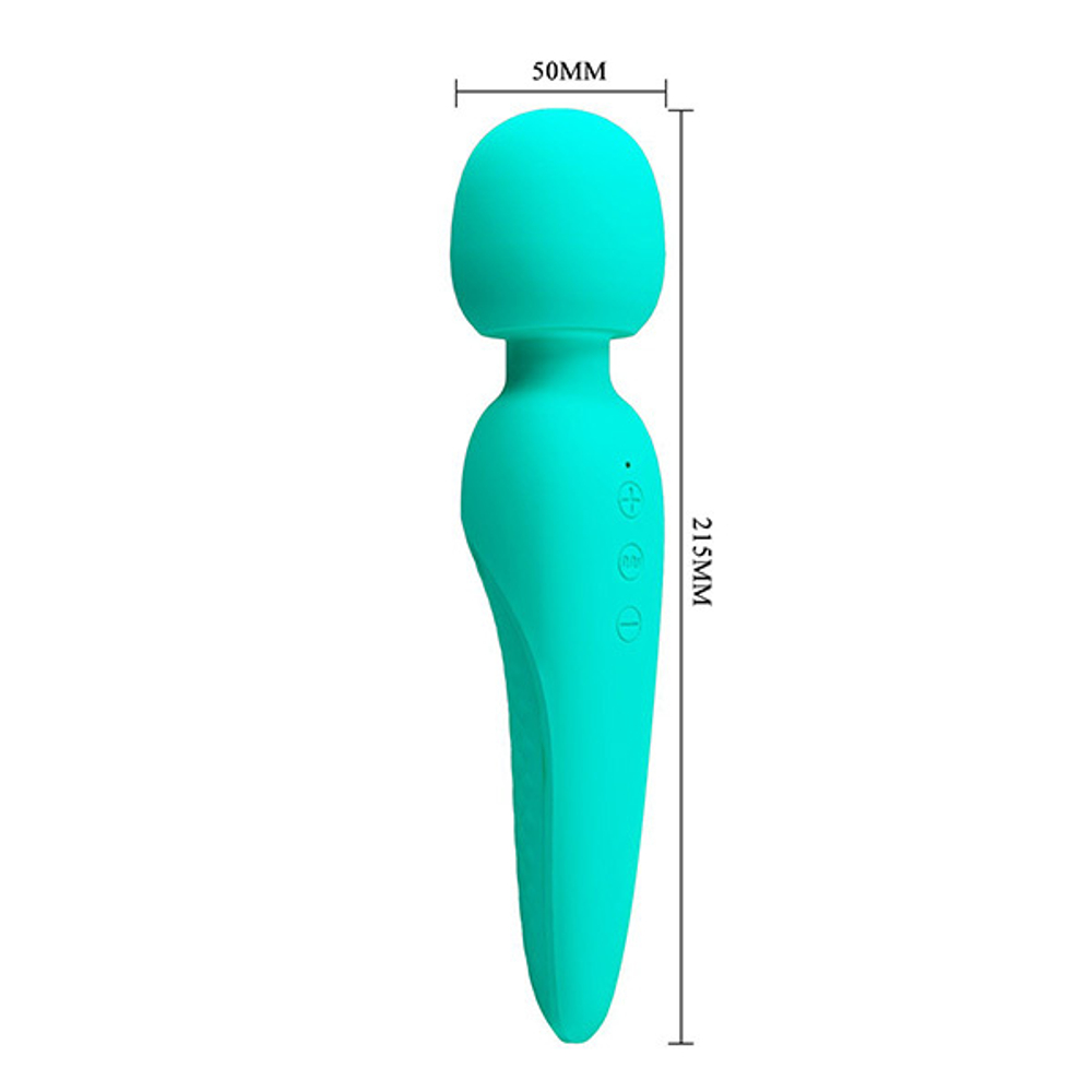 Бирюзовый wand-вибратор 21,5см Pretty Love Meredith BI-014668-4