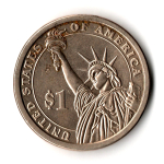 1 доллар 2-й президент США Джон Адамс 2007 год (пятна) VF