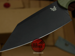 Нож Benchmade Station Knife - зеленая рукоять , клинок тефлон
