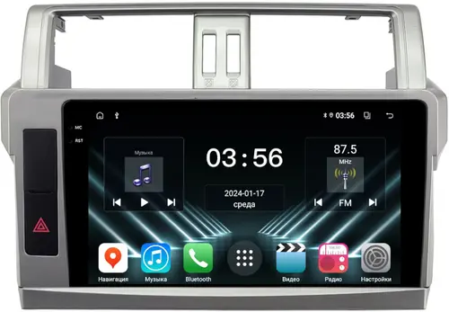 Магнитола для Toyota Land Cruiser Prado 150 2014-2017 (рамка тип 1) - FarCar S280 монитор 10.36" IPS на Android 13, CarPlay