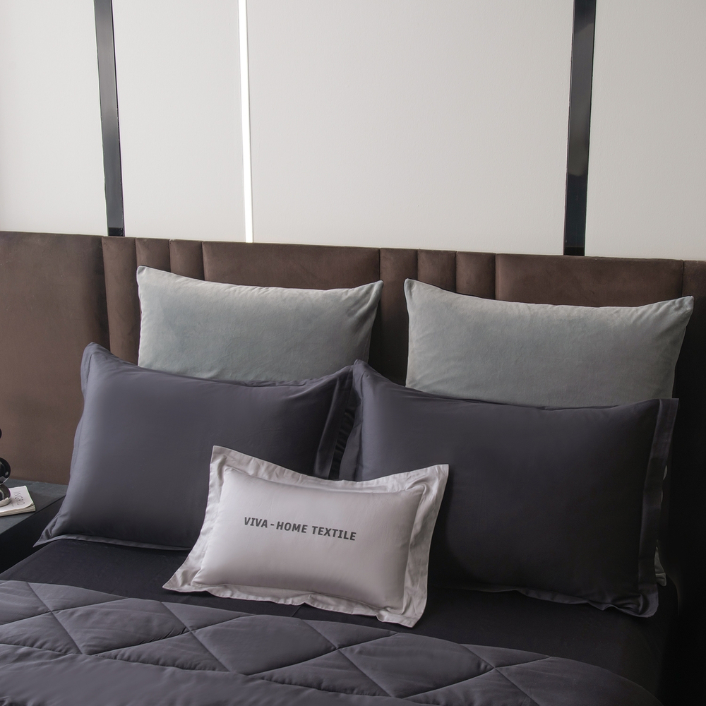 КПБ на резинке Сатин Velvet Premium с Одеялом VPR004, Евро, 4 наволочки, простынь 160*200*25