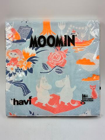 Салфетки бумажные Moomin с изображением Муми-троллей "Magic Moomin", 33х33 см, в упаковке 20 салфеток