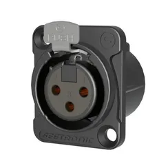 Seetronic MK3F2C-BG Панельный разъём XLR тип D, "мама", 3-контактный
