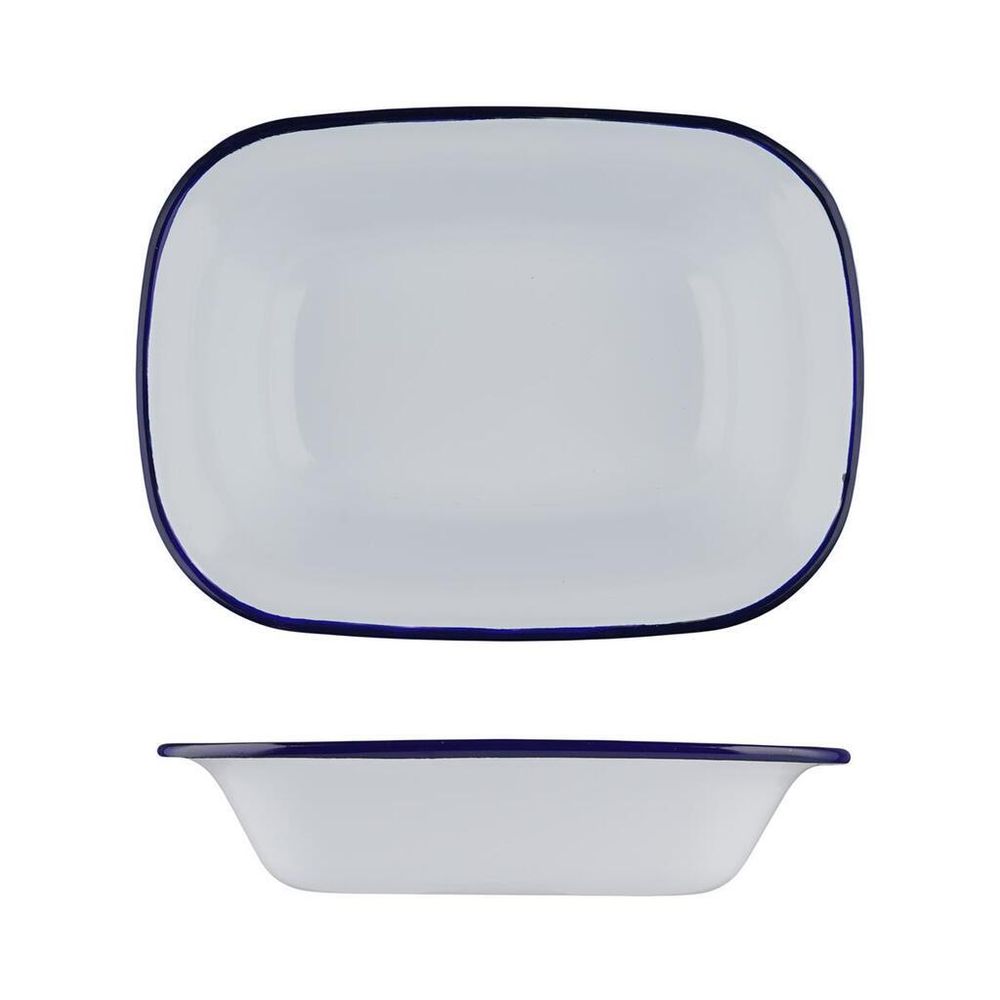 Блюдо для подачи 19,5*14 см h4,5 см 520 мл Blue Rim эмалированая сталь SUNNEX [1]