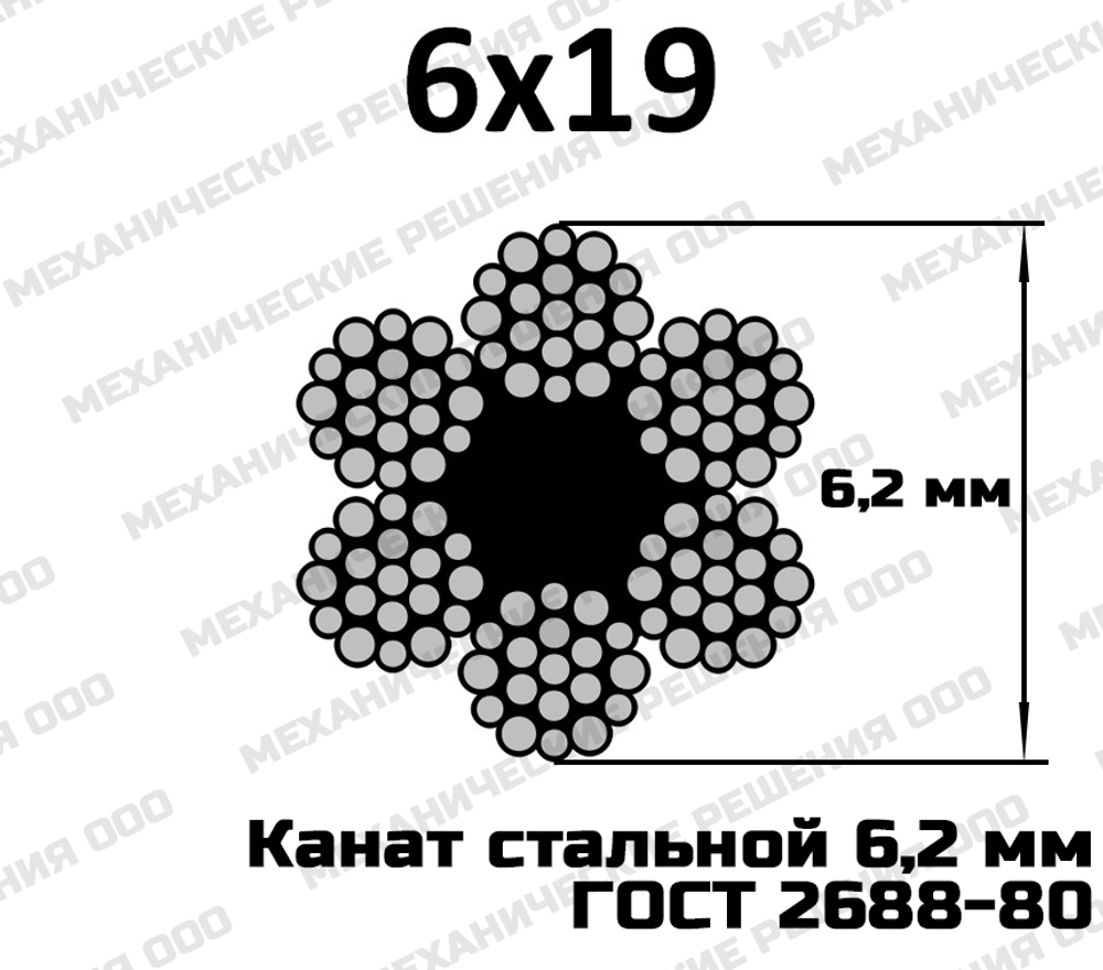 Канат стальной 6,2 мм ГОСТ 2688-80