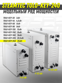 Steamtec TOLO KEY 240 - 24 кВт (ВЛАГОСТОЙКИЙ модуль управления). парогенератор для хамама и турецкой бани
