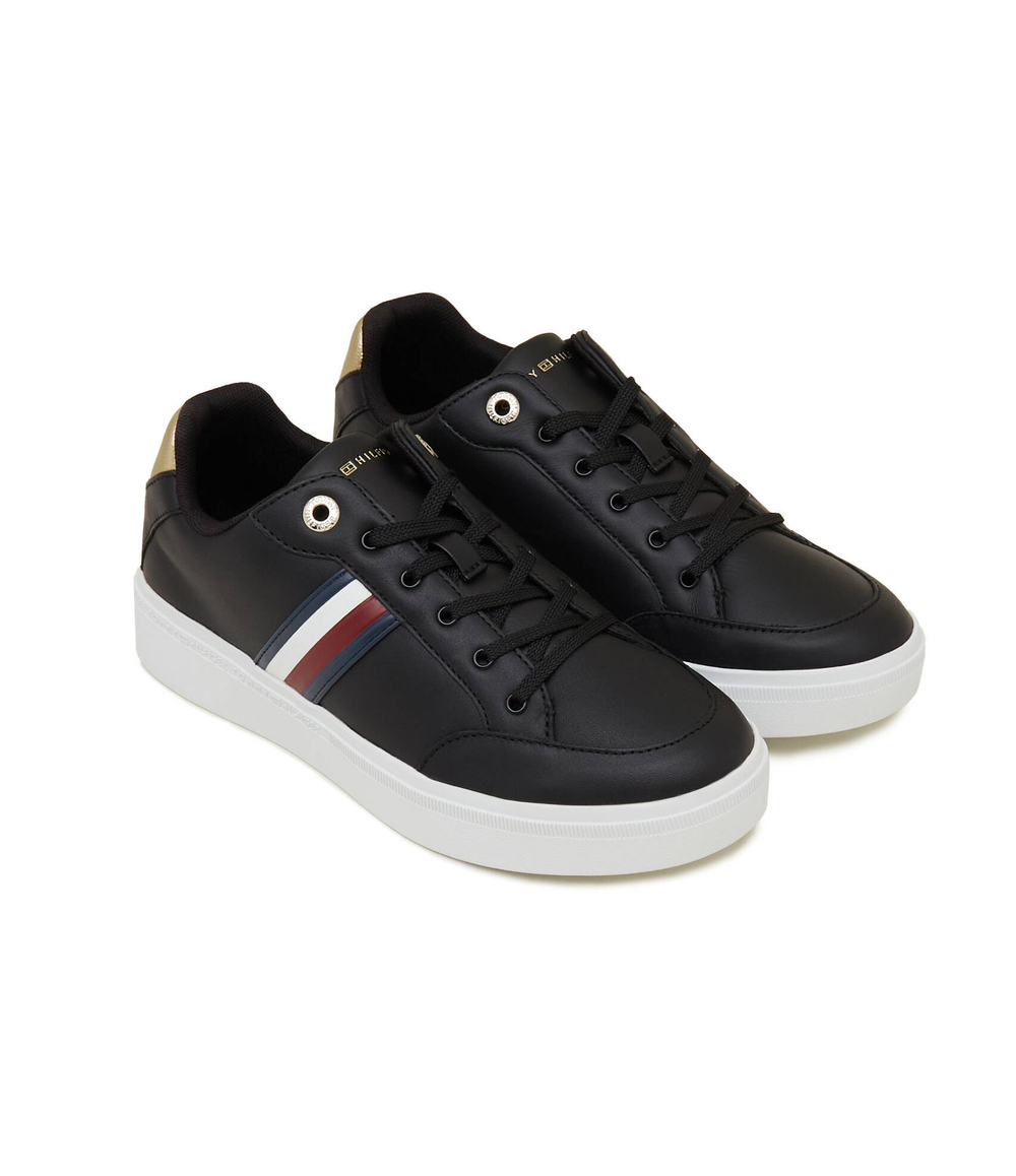 Кожаные кроссовки elevated global stripes Tommy Hilfiger - черный(FW0FW07446)
