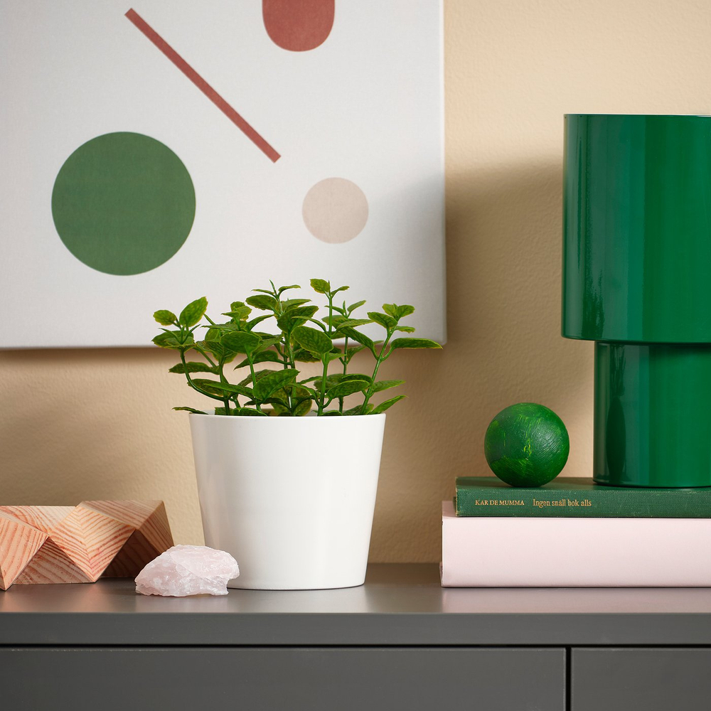 IKEA FEJKA  (ИКЕА ФЕЙКА)  -  Искусственное растение в горшке - для дома/улицы мята 9 см