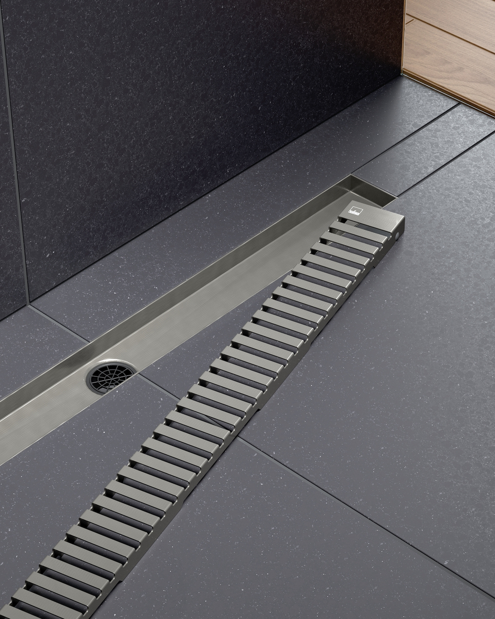 Душевой лоток Drain System 900 DS230109/18 Черное золото, с вставкой «Lines»