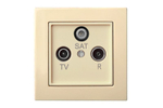 Розетка SAT-TV-R проходная, слоновая кость, Classic