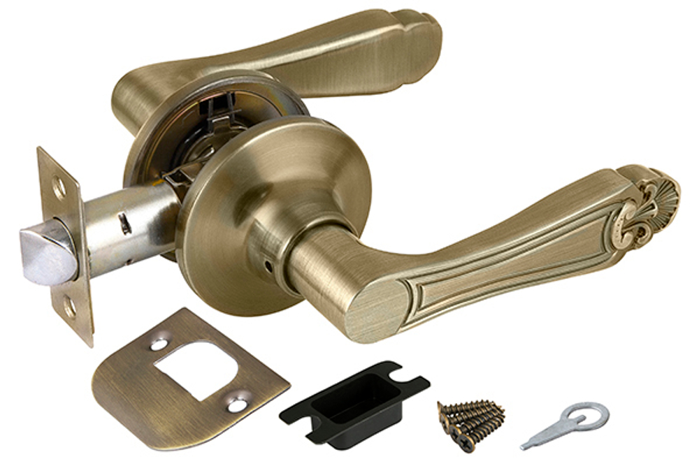 Ручка защелка DK637/BL АB-PS (637/BL АB-P) (без фик.) бронза