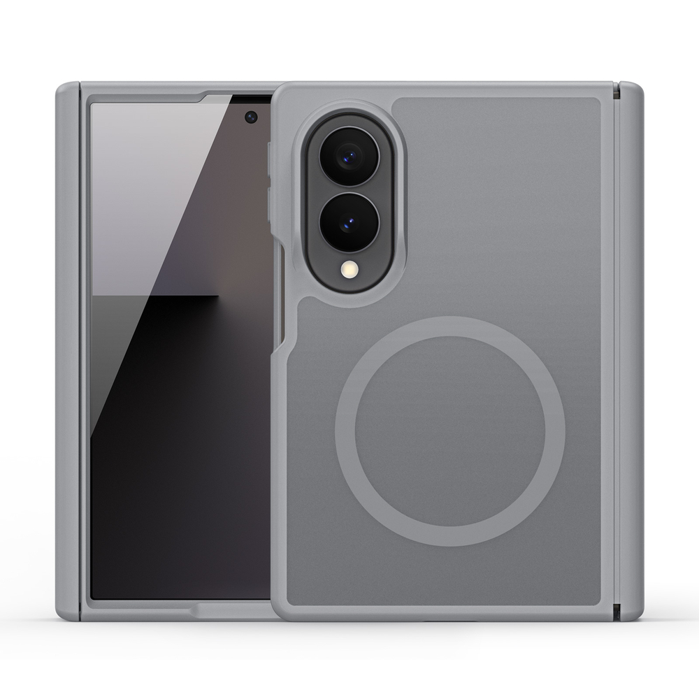 Матовый чехол серого цвета с MagSafe для Samsung Galaxy Z Fold 8, серия Yind Series от Dux Ducis