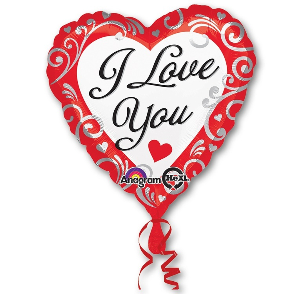 А ДЖАМБО ILY Сердце белое с завитками