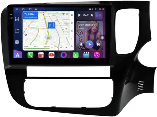 Магнитола для Mitsubishi Outlander 3 2012-2021 (правый руль) - FarCar S500-TS10 монитор 9.5" QLED на Android 14, Быстрая, CarPlay, 4G SIM-слот