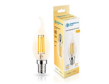 Светодиодная лампа Свеча на ветру Filament LED CF35 15W E14 2700K 220-240V 351523 Bulbing Ambrella