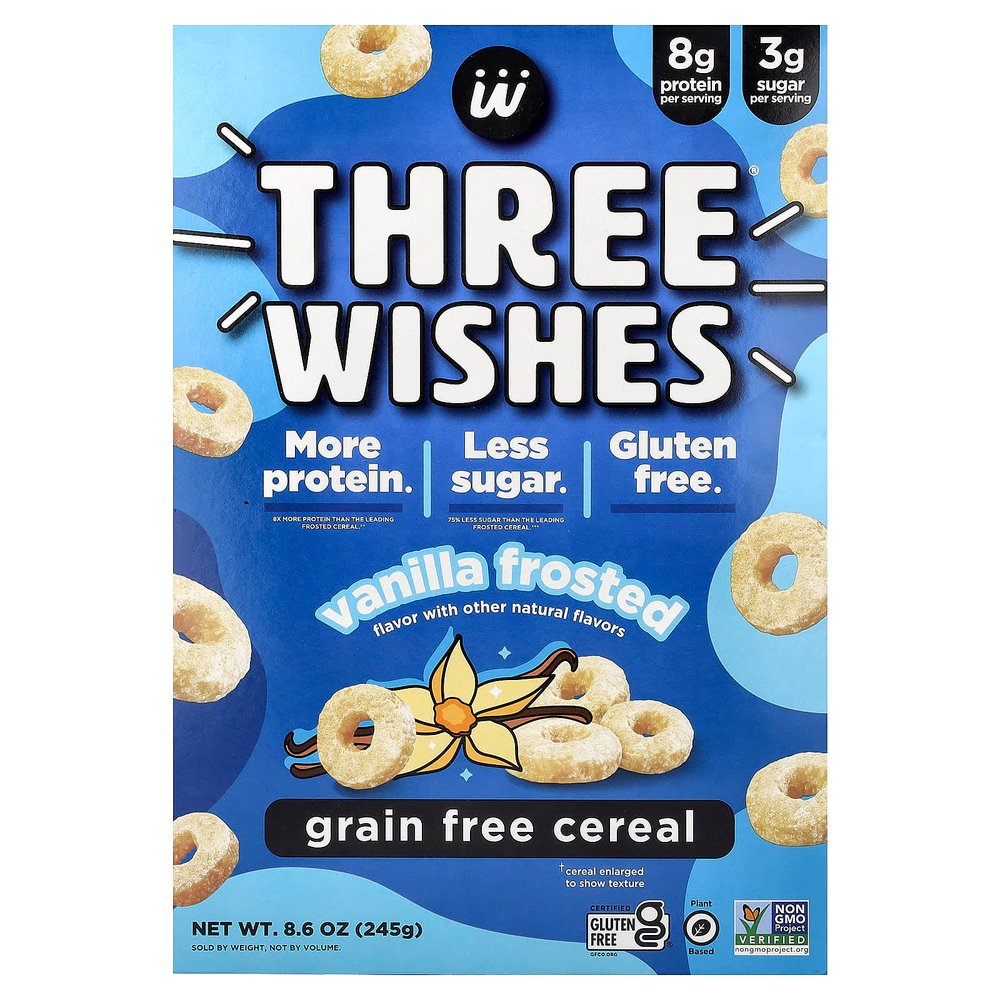 Three Wishes, Хлопья без злаков, ваниль, 245 г (8,6 унции)
