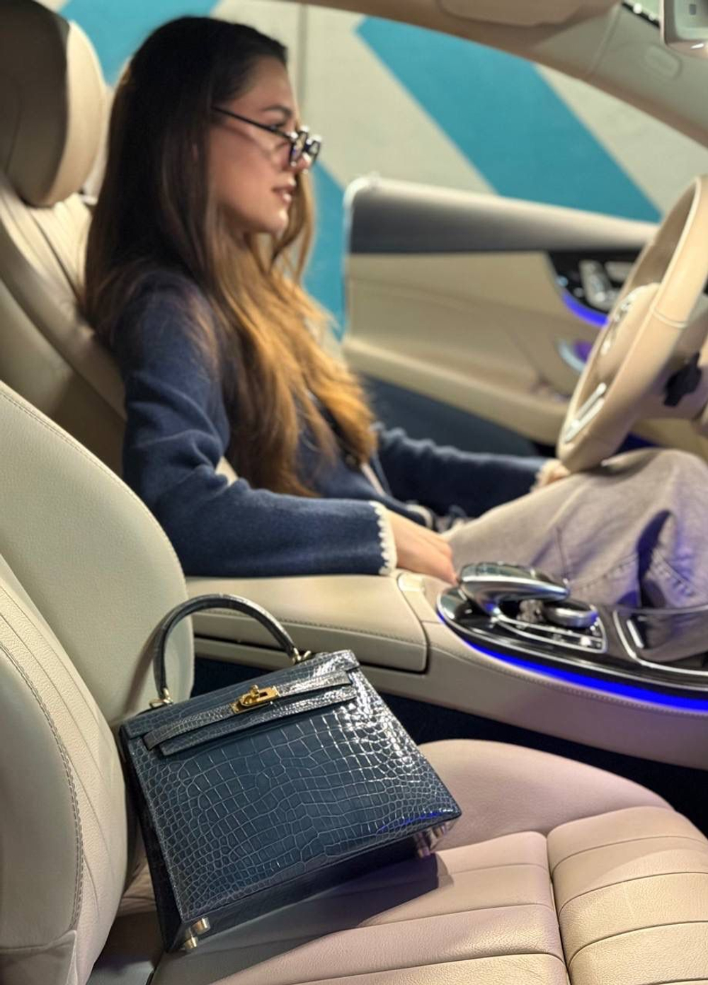 Сумка Hermes из кожи крокодила 25 см