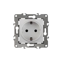 Розетка ЭРА Серия 12 12-2102-01 с заземлением 2P+E Schuko со шторками 16A-250В IP20 белый | Эра 12