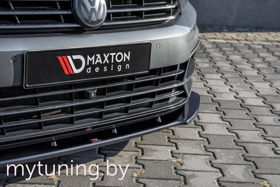 Сплиттер бампера переднего V.3 для VOLKSWAGEN Passat B8 R-Line (15-...)