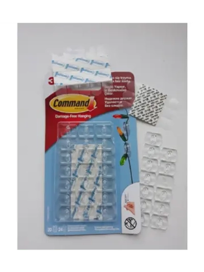 Command 3m клипса для гирлянд прозрачная (20 крючков)