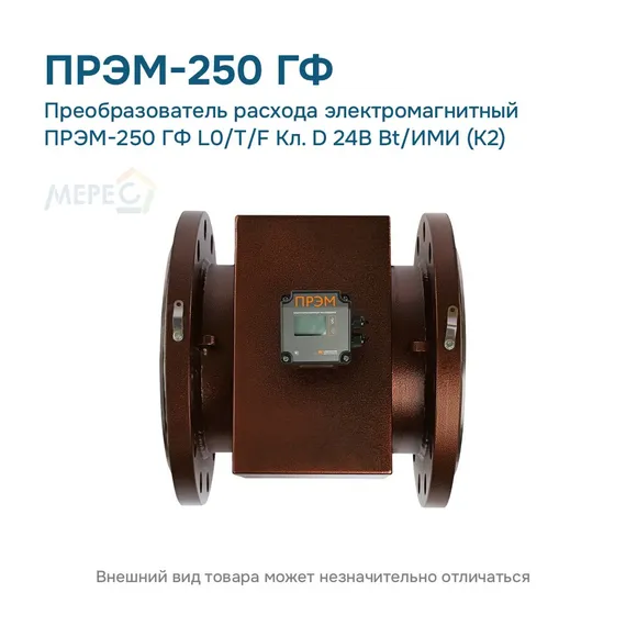 Преобразователь расхода электромагнитный ПРЭМ-250 ГФ L0/T/F Кл. D 24В Bt/ИМИ (К2)