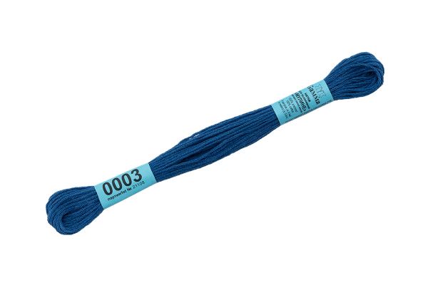 Мулине Gamma 100% хлопок, цв.0003 васильковый, 24 мотка по 8 метров