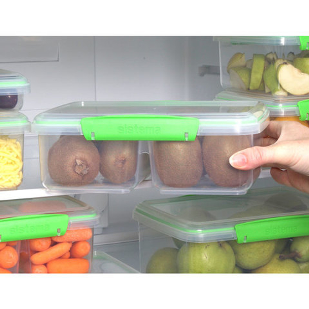 Контейнер двойной 2л Sistema Fresh зеленый