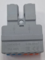 Клемма монтажная быстросъёмная СМК-422-6 с рычагами, 2 полюса / 8 контактов (2+6)