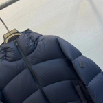Мужской тёмно-синий пуховик Moncler с капюшоном премиум класса