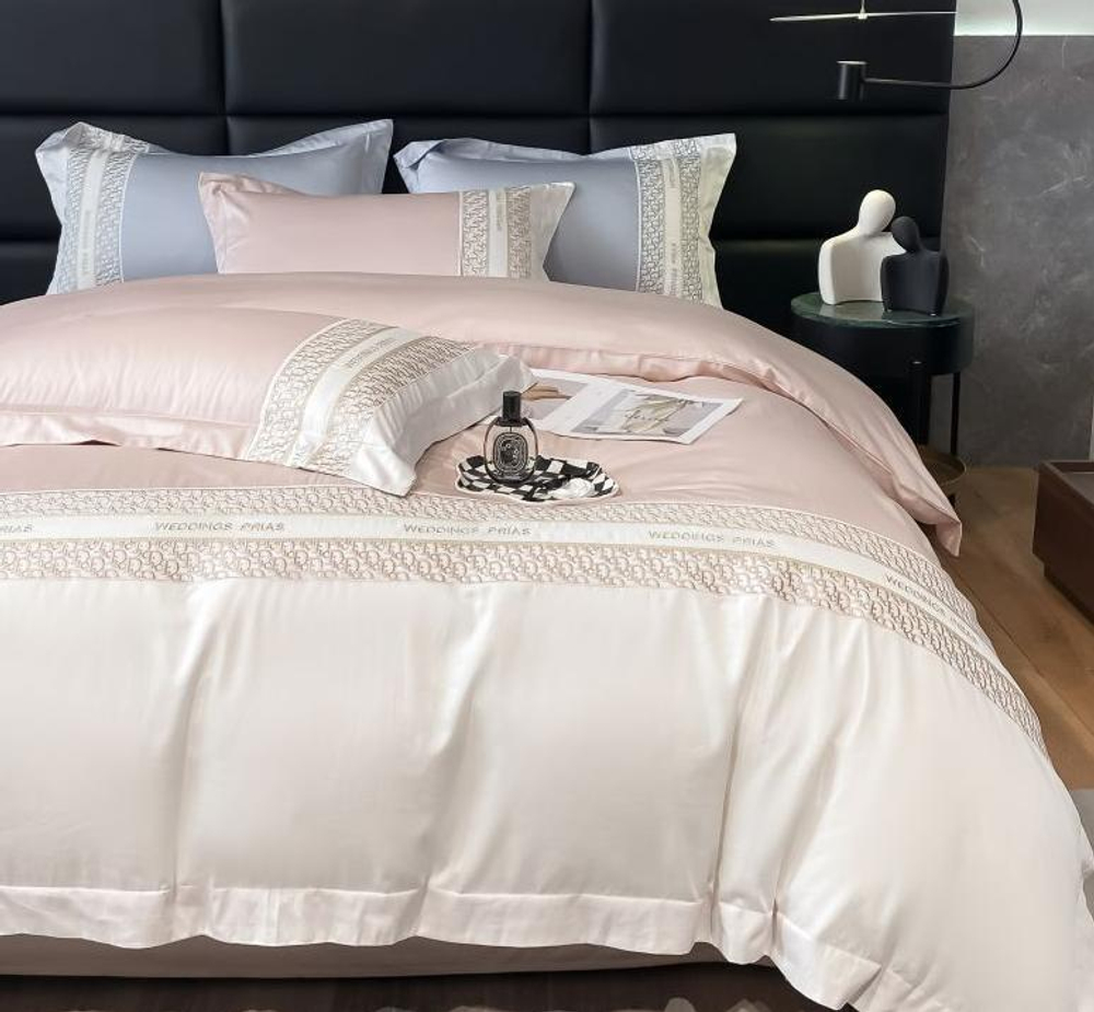 ZEPHYR HOME Постельное белье на двуспалку Египетский хлопок 100s Dior розовый