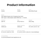 Power Bank внешний аккумулятор повербанк USAMS 10000 мАч 20W с кабелем