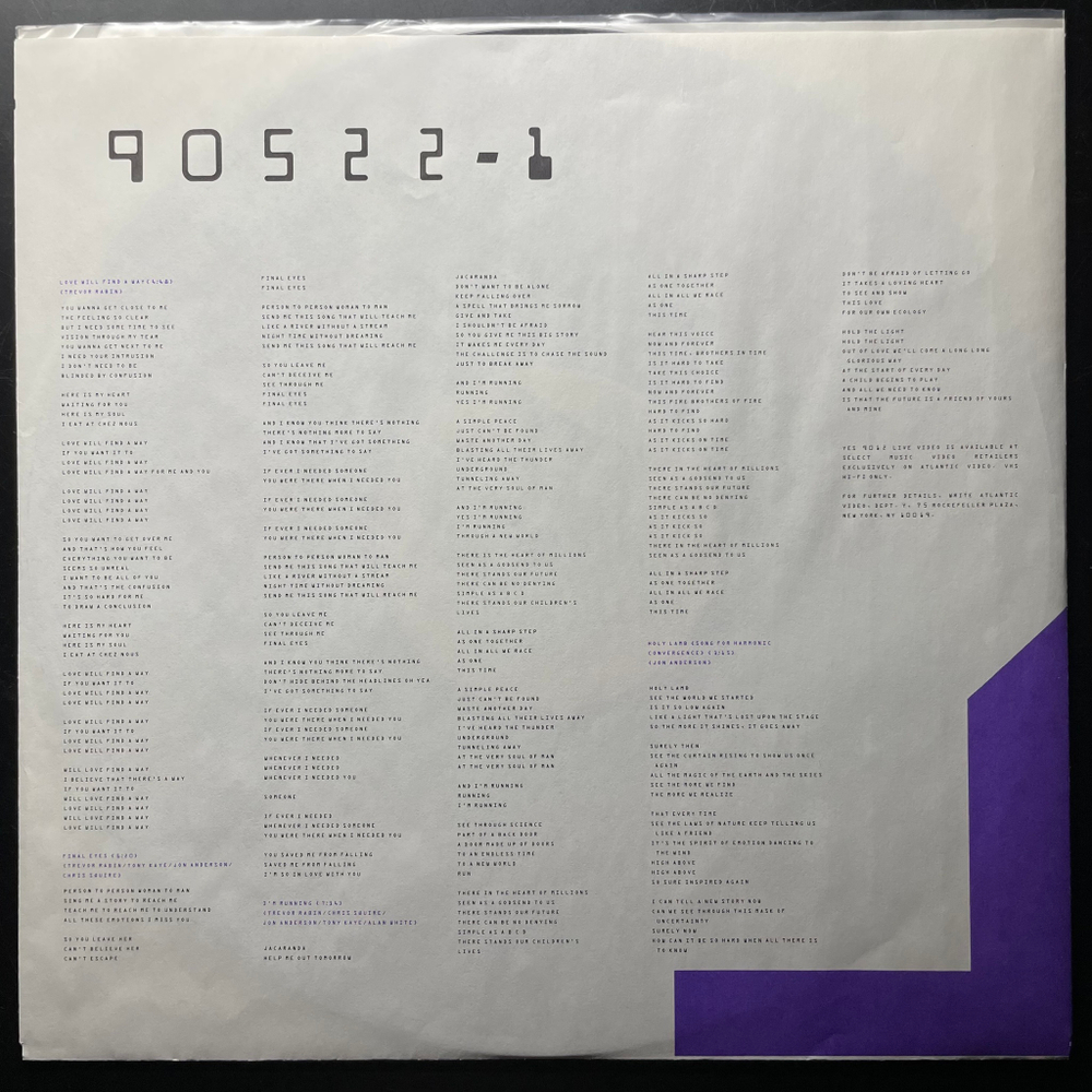 Yes ‎– Big Generator (США 1987г.)