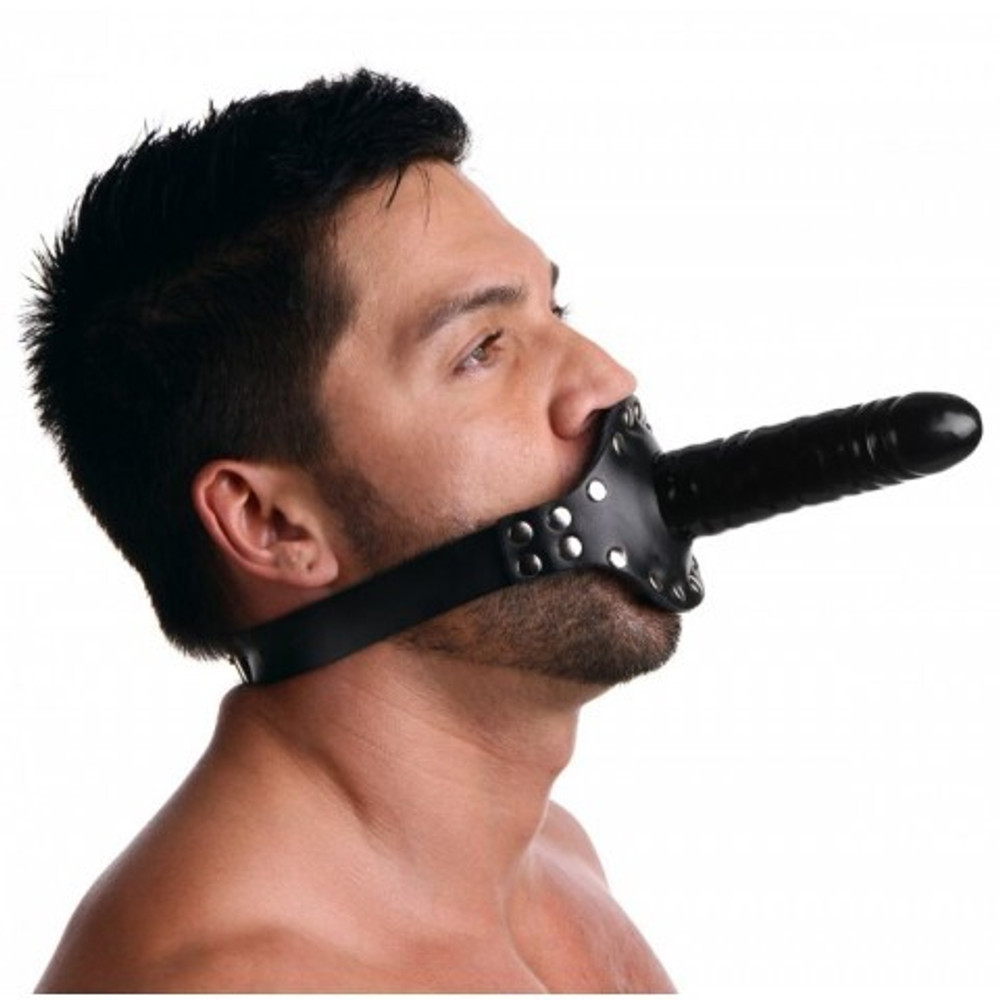 Кляп со страпоном Ride Me Mouth Strict Leather, черный, 12 см