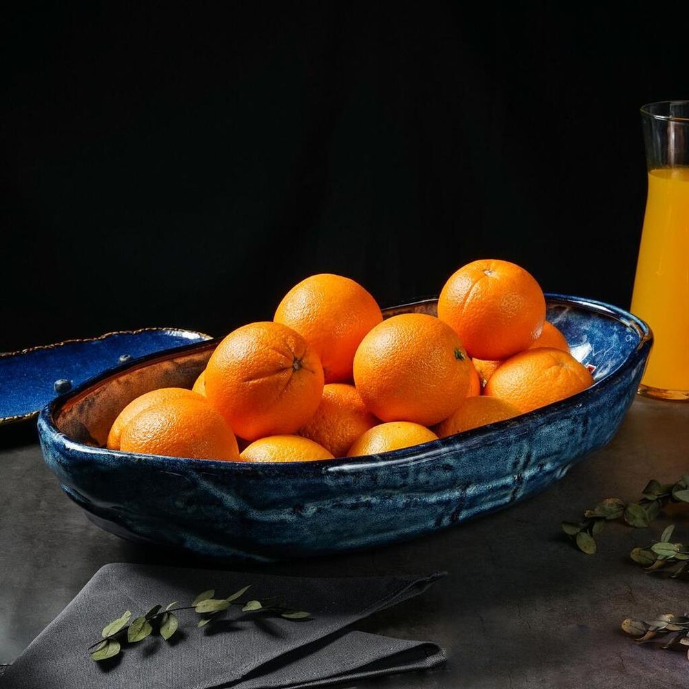 Блюдо овальное 51*29 см h12 см глубокое 5,5 л Aqua Blue Style Buffet P.L. [1]