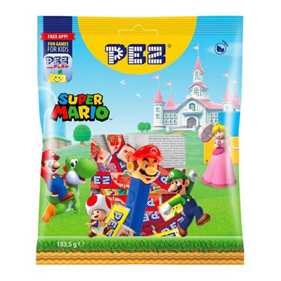 PEZ Super Mario Maxi Bag ассорти конфет с диспенсером Супер Марио 183,5 г (Австрия)