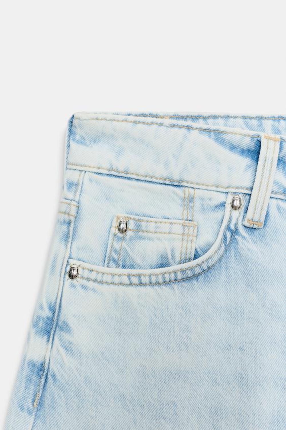 ZARA ДЖИНСЫ Z1975 BARREL СО СРЕДНЕЙ ПОСАДКОЙ И ОТВОРОТАМИ, ГОЛУБОЙ