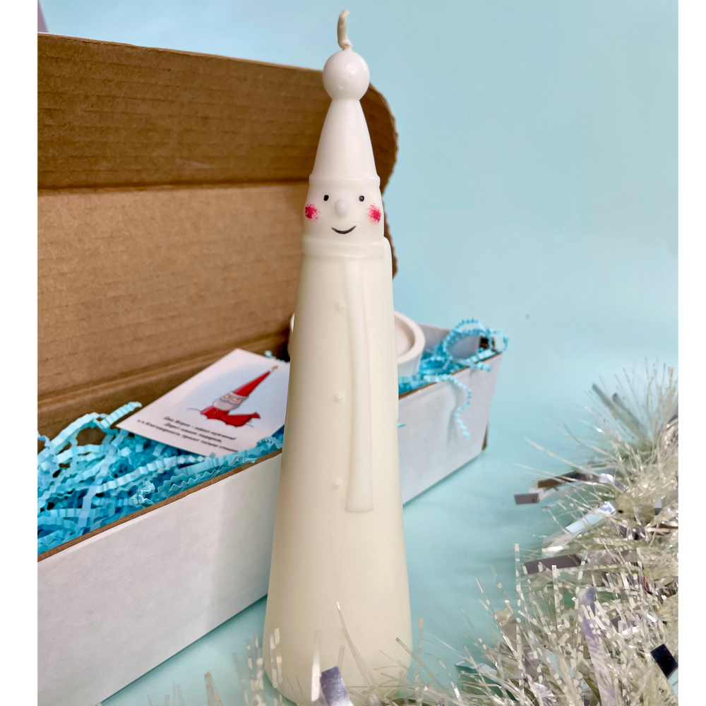 Свеча Снеговик с подсвечником Limbon Candle