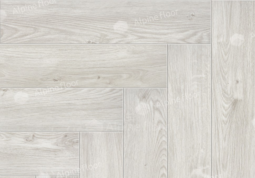 Каменно-полимерная плитка Alpine Floor Паркет лайт (Parquet Light) Дуб Снежный ЭКО 13-11