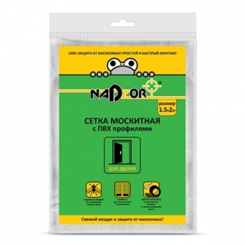 MSN020MPW Сетка москитная с крепежом, 1*2,1м с магнитами, в пакете, белая
