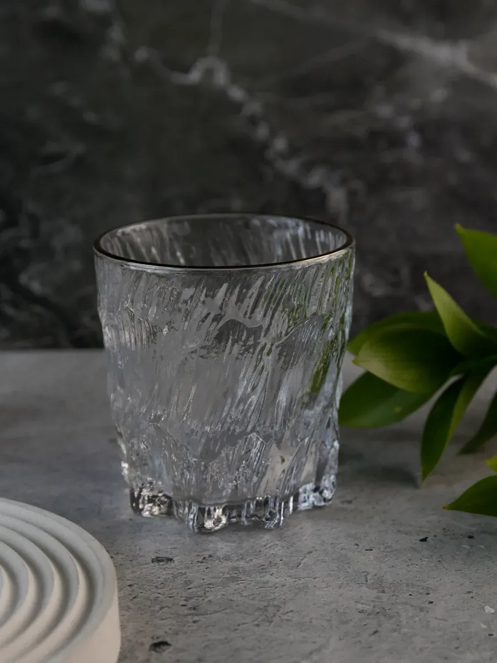 Стаканы для виски, 6 шт. Прозрачный лед с золотой каймой