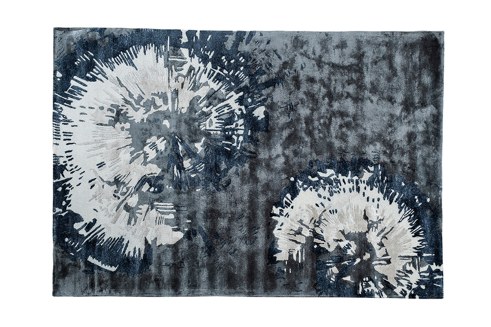 Ковер натуральный 200x300см Garda Decor Dandelion серый с рисунком одуванчиков