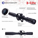 Прицел Discovery оптический VT-R 3-12X40SF (L&d) 30мм с набором колец