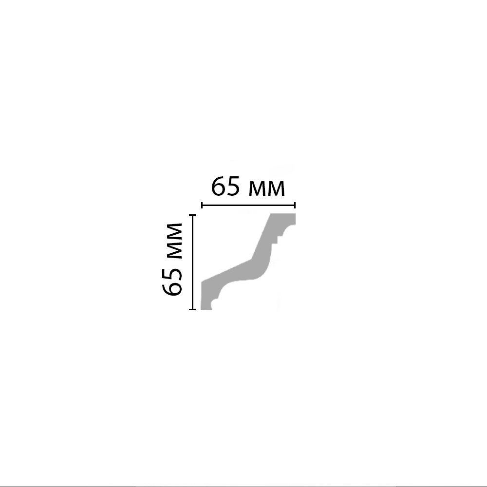 Плинтус потолочный гладкий Decomaster 96801 65х65х2400мм